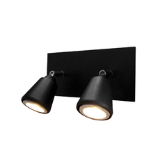 Aplique negro campanita de dos luces