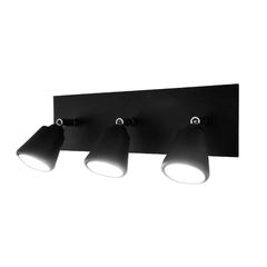 Aplique negro campanita de tres luces