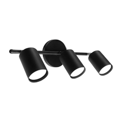 Aplique cilindro moderno de 3 luces negro