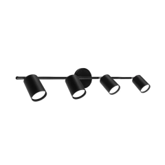 Aplique/sistema cilindro moderno de 4 luces negro