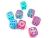 Chessex - Gemini Luminary - 12mm d6 - Gel Green-Pink/blue (36 Dice) - comprar online