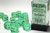 Chessex - Borealis - 16mm d6 - Light Green/gold (12 Dice)