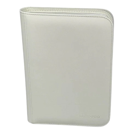 Ultra Pro - 4 Pocket PRO Binder Zippered Vivid - White