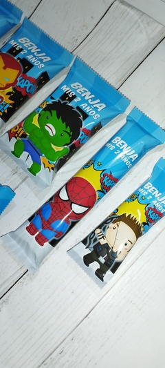 Golosinas Personalizadas para 10 chicos "Super Héroes Bebe" en internet