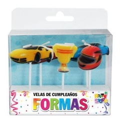Vela Formas - SET CARRERAS DE AUTOS x 5 piezas