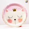 Plato Polipapel 17cm Forma Kitty x 6 unidades