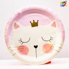 Plato Polipapel 17cm Forma Kitty x 6 unidades