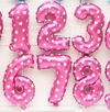 Globo Numero Fucsia con corazones 16' (40cm)