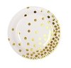 Plato Polipapel 17cm Blanco Lunares Dorados x 6 unidades