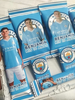 Golosinas Personalizadas para 10 chicos "Manchester City"