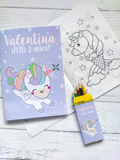 Libritos Personalizados para colorear con 6 lapices - tienda online