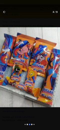 Golosinas Personalizadas para 10 chicos "Space jam"
