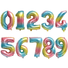 Globo Numero Multicolor/Arcoiris 32' (80cm)