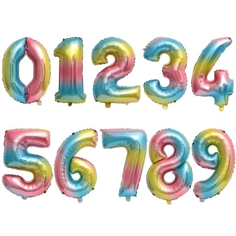 Globo Numero Multicolor/Arcoiris 32' (80cm)