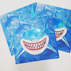 Servilleta de Papel Tiburon Hografico X 12 Unidades