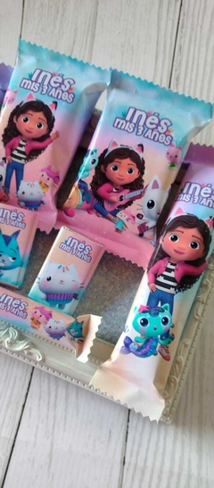 Golosinas Personalizadas para 10 chicos "Gabby y la casa de muñecas"