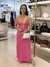 Vestido Colcci midi rosa com laranja