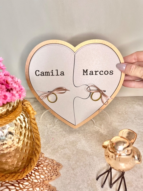 PORTA ALIANÇAS QUEBRACABEÇAS