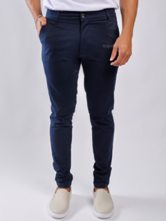 CALÇA SARJA AZUL MARINHO - ALFAIATARIA