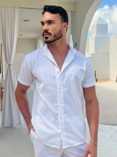 CAMISA DE BOTÃO GOLA PADRE - OFF WHITE
