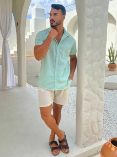 KIT LINHO - CAMISA DE BOTÃO SLIM E SHORT LINHO