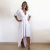 Vestido assimétrico - malha lese - Branco - loja online