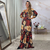 Vestido longo no tecido Mônaco mangas ¾ com elástico estampa floral – Fran Novo - comprar online