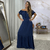 Vestido longo ciganinha tecido viscolycra Azul - Luisa