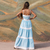 Vestido longo em tecido viscolinho bicolor - Maiara na internet