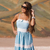 Vestido longo em tecido viscolinho bicolor - Maiara - Tenqte - Loja de Roupas Femininas Online