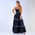 Vestido longo de alcinhas com acabamento de sianinha - Marieta - Tenqte - Loja de Roupas Femininas Online