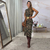 Vestido midi justo no tricô estampado - Amanda - loja online