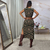 Vestido midi justo no tricô estampado - Amanda