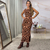 Vestido midi justo no tricô estampado - Amanda - loja online