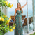 Vestido longo alcinha tecido viscolycra Animal print - Anna