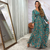 Vestido longo no tecido Viscolycra Manga longa animal print verde - Anna - comprar online