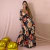 Vestido longo no tecido Mônaco mangas ¾ com elástico estampa floral – Fran