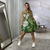 Vestido curto no viscolinho amarração no pescoço - Paola Estampado - Tenqte - Loja de Roupas Femininas Online