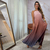 Vestido sintético em tecido plissado - Janine na internet