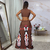 Vestido longo com fenda lateral e acabamento de fivela em madeira - Laís Marrom - Tenqte - Loja de Roupas Femininas Online