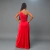 Vestido longo um ombro só no tecido fluity – Marília vermelho na internet