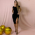 Vestido midi no tecido anarruga com fenda – Mila - Tenqte - Loja de Roupas Femininas Online