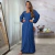 Vestido longo manga longa listrado - Suzy - comprar online