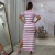 Vestido midi Viscolycra manga curta listrado - Vera sem faixa - novas cores - Tenqte - Loja de Roupas Femininas Online