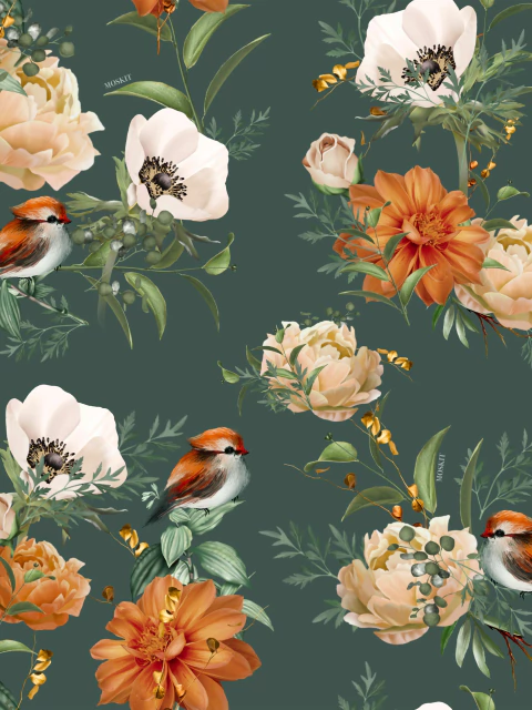 Mantel premium botanica petroleo 1.00 m x 1,45 m - comprar online