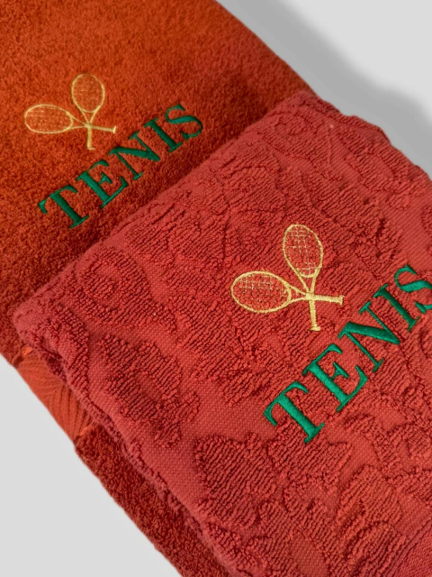 KIT toalla y toallon tenis ladrillo - comprar online