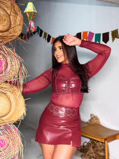 Cropped Wine Ayla - loja online