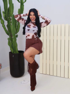 Shortsaia Linho Marrom Evy - Donna Fashionista - AmoDF