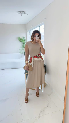 Vestido Longo Nude Mariana na internet