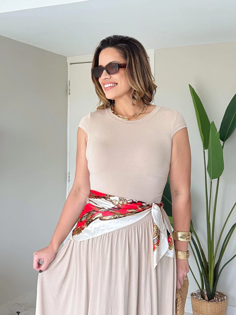 Vestido Longo Nude Mariana - comprar online